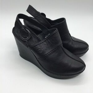 Born Leather Slingback Wedge Platform Clog